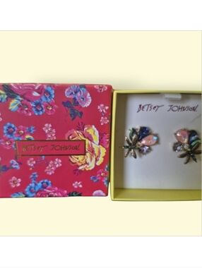 Betsey Johnson Dragonfly Stud Earrings "Floral & Dragonfly" collection